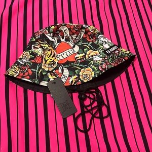 💥Last Ed Hardy Love Kills Slowly String Detail Bucket Hat